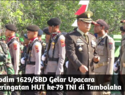 Kodim 1629/SBD Gelar Upacara Peringatan HUT ke-79 TNI di Tambolaka